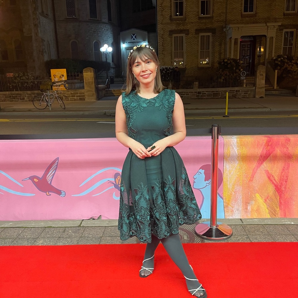 Maje Teal Lace Midi Dress